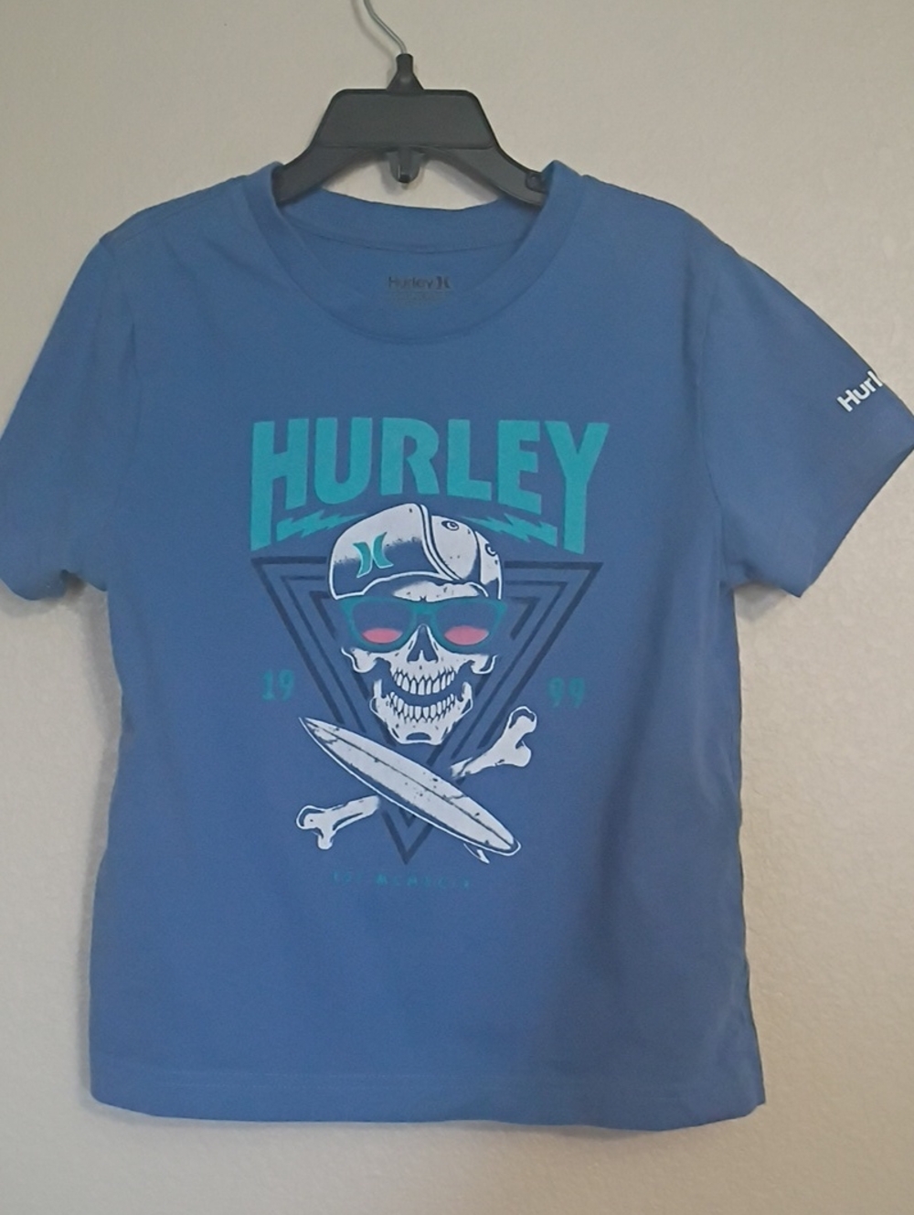 Hurley Boys' Blue Skull Graphic Tee